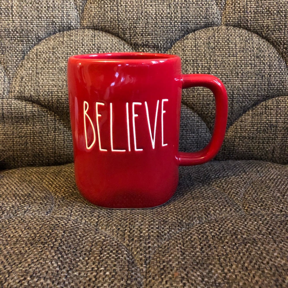 RAE DUNN BELIEVE CHRISTMAS MUG